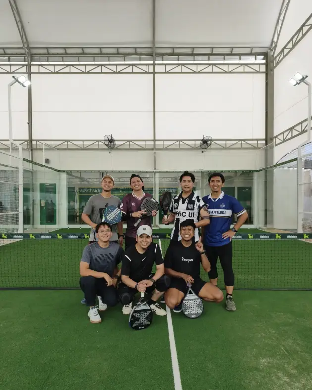 Group of players on the green court